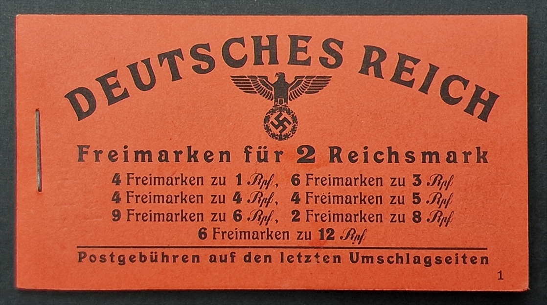 Deutschland, Deutsches Reich, Nr.MH 48.1, Hitler, komplettes Heft, Innenseite Van Dyke, Radiergummi