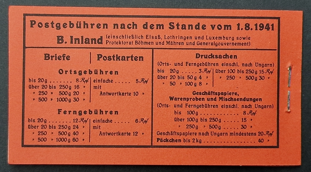 Deutschland, Deutsches Reich, Nr.MH 48.1, Hitler, komplettes Heft, Innenseite Van Dyke, Radiergummi – Bild 7