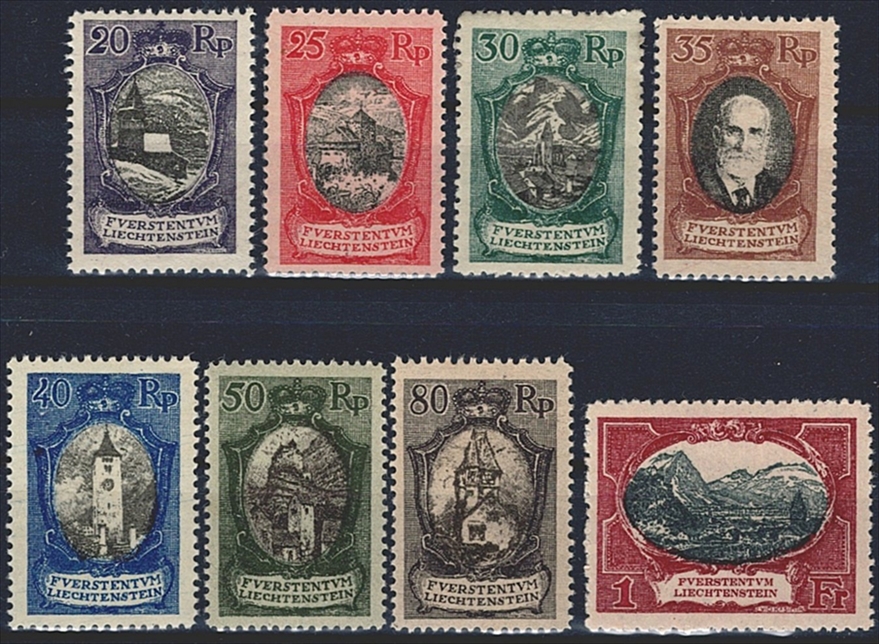 Liechtenstein, Nr.53-60, Freimarken, komplette Serie