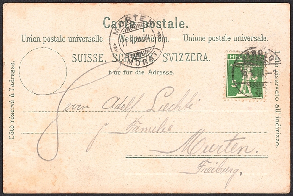 Lithographien Schweiz, Gruss vom FORT AIROLO, 1910 – Bild 2