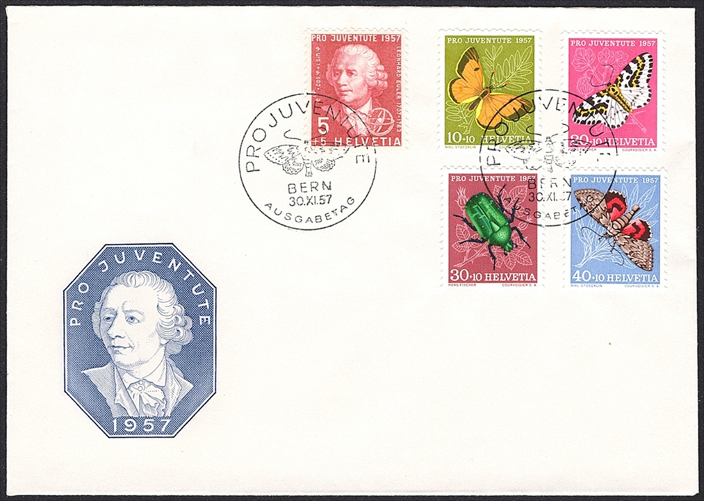 Schweiz, FDC, Pro Juventute, Nr.168-172, illustrierter, unadressierter FDC, offizieller ET-Stempel BERN