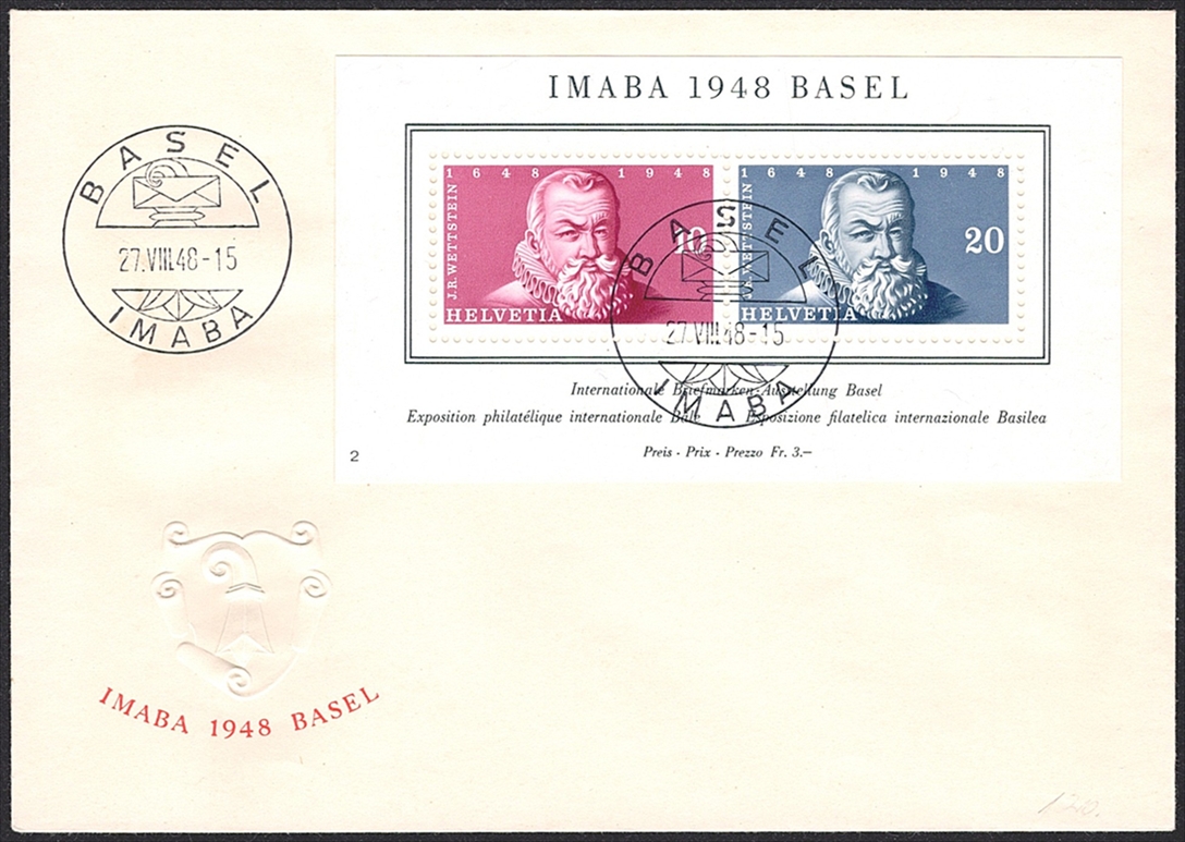 Schweiz, Zuschlagsausgaben, Nr.31, IMABA Basel, Sonderstempel unadressierter Umschlag