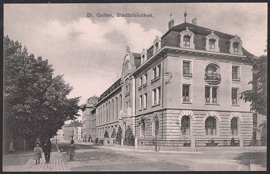 Ansichtskartenn Schweiz, ST.GALLEN,Stadtbibliothek, um 1905