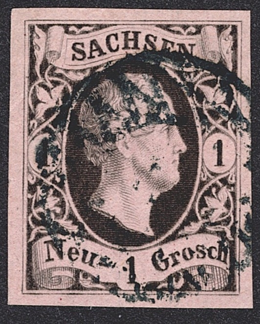 Deutschland, Altdeutschland, Sachsen, Nr.4b, 1Ngr., Rautenstempel