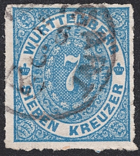 Deutschland, Altdeutschland, Württemberg, Nr.39, 7Kr., STUTTGART
