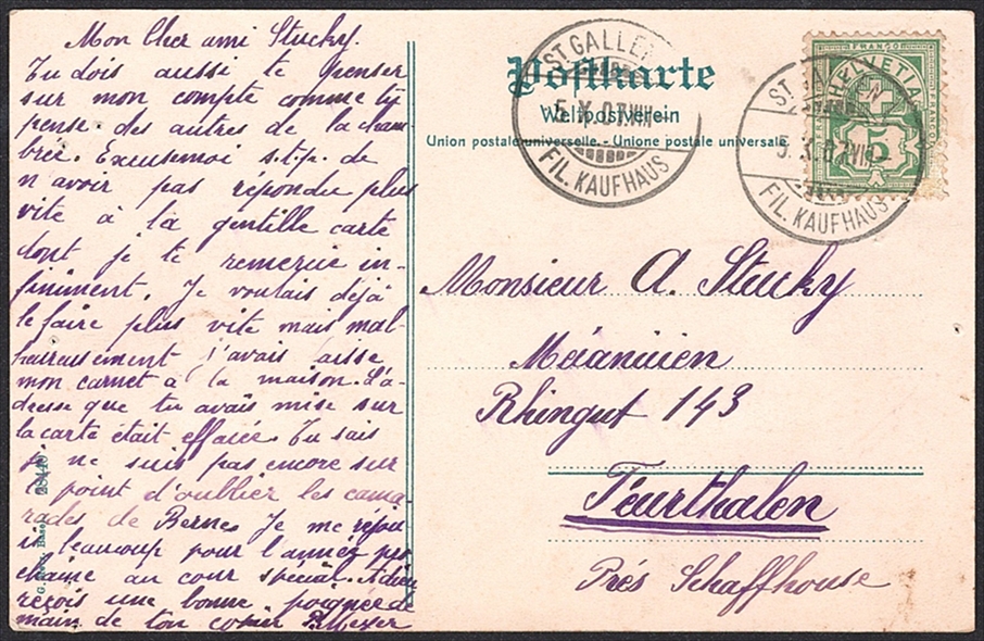 Lithographien Schweiz, ST.GALLEN, Museum, Stiftskirche St.Laurenzenkirche, 2 Bilder, 1907 – Bild 2