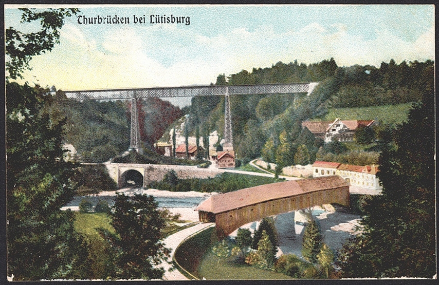 Lithographien Schweiz, THURBRÜCKEN bei LÜTISBURG, 1906