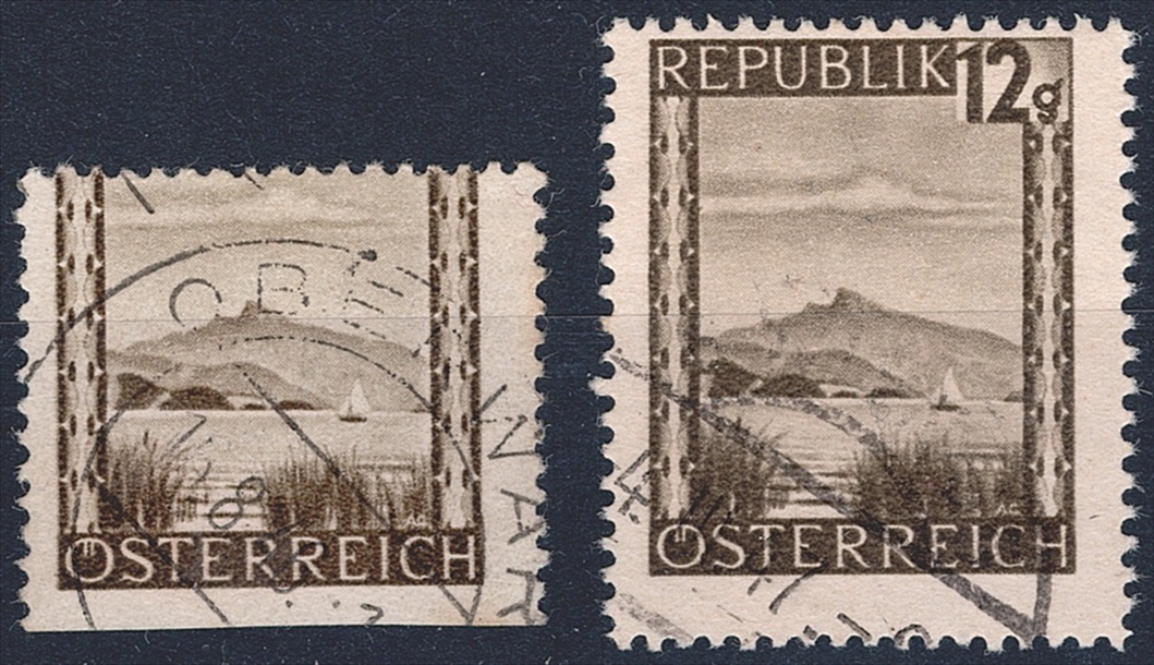 Österreich 1945 ANK Nr. 747 Verzähnte Marke dadurch unten ungezähnt gestempelt