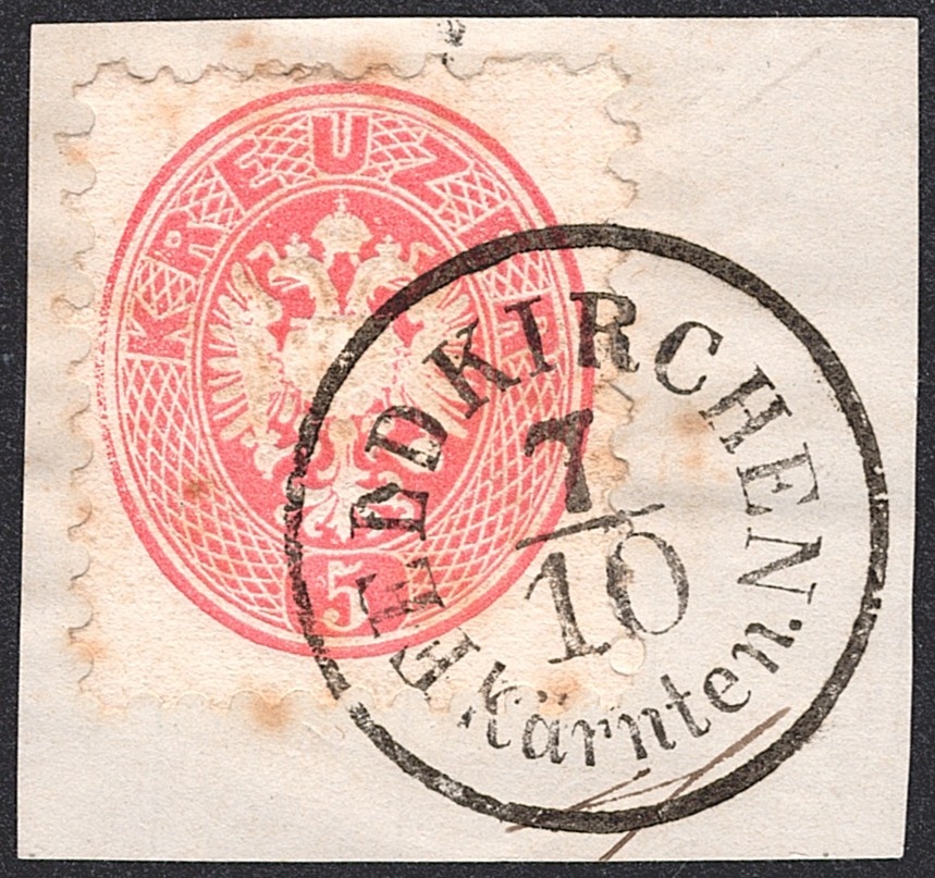 Österreich Kaisertum 1863/64 - 5 Kreuzer ANK Nr. 32 gestempelt "FELDKIRCHEN"