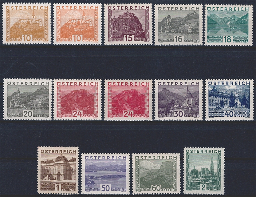 Österreich, Nr.498-511, Freimarken, komplette Serie