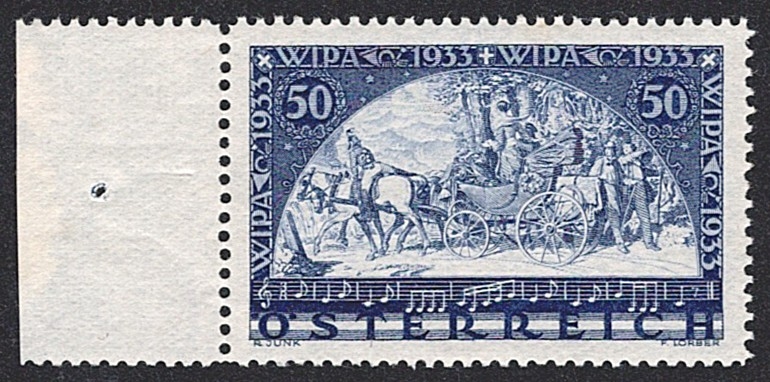 Österreich, Nr.555A, WIPA Wien, gewöhnliches Papier, linker Bogenrand