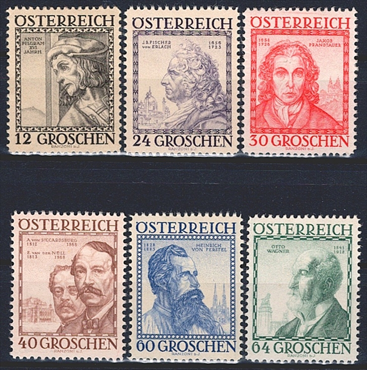 Österreich, Nr.591-596, Wohlfahrt, komplette Serie