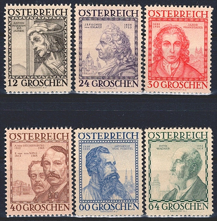 Österreich, Nr.591-596, Wohlfahrt, komplette Serie