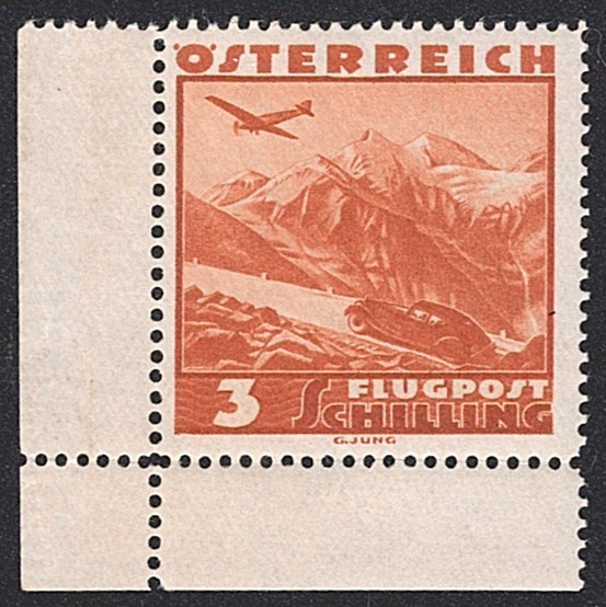 Österreich, Nr.610, 3S, dunkelbraunorange, Bogenecke