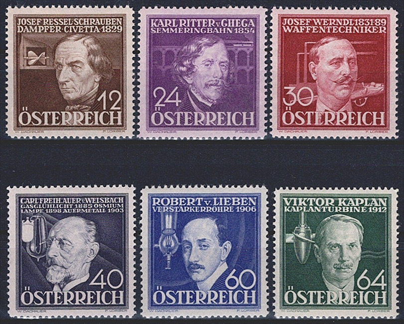 Österreich, Nr.632-637, Wohlfahrt, komplette Serie