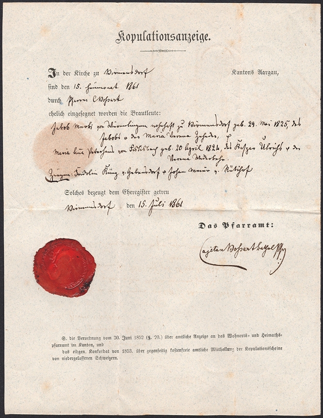 Schweiz, Abstempelungen, Kanton Aargau, DAETWIL/BADEN, Balkenstempel Gr.40/Fingerhut Gr.104, amtlicher Faltbrief nach Würenlingen – Bild 3