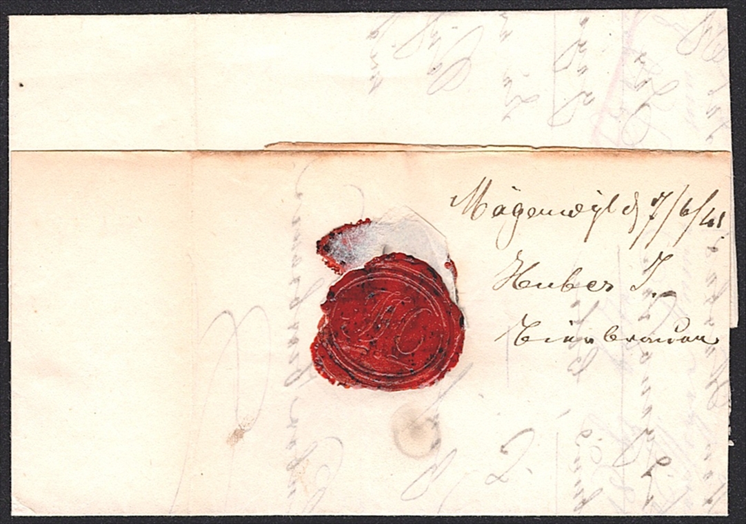 Schweiz, Abstempelungen, Kanton Aargau, MÄGENWYL rot, Wi.2224, P.P. im Oval, Wi.2232, Wertbrief nach Aarau – Bild 2