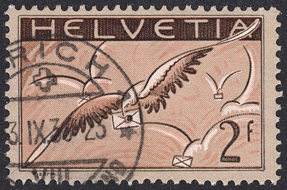 Schweiz, Flugpost, Nr.13z, geriffeltes Papier, Luftbrief ZÜRICH
