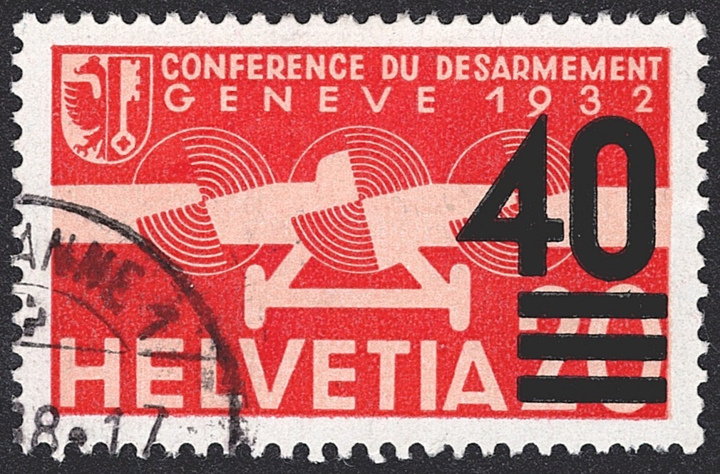 Schweiz, Flugpost, Nr.25, 40/20Rp., Eckstempel