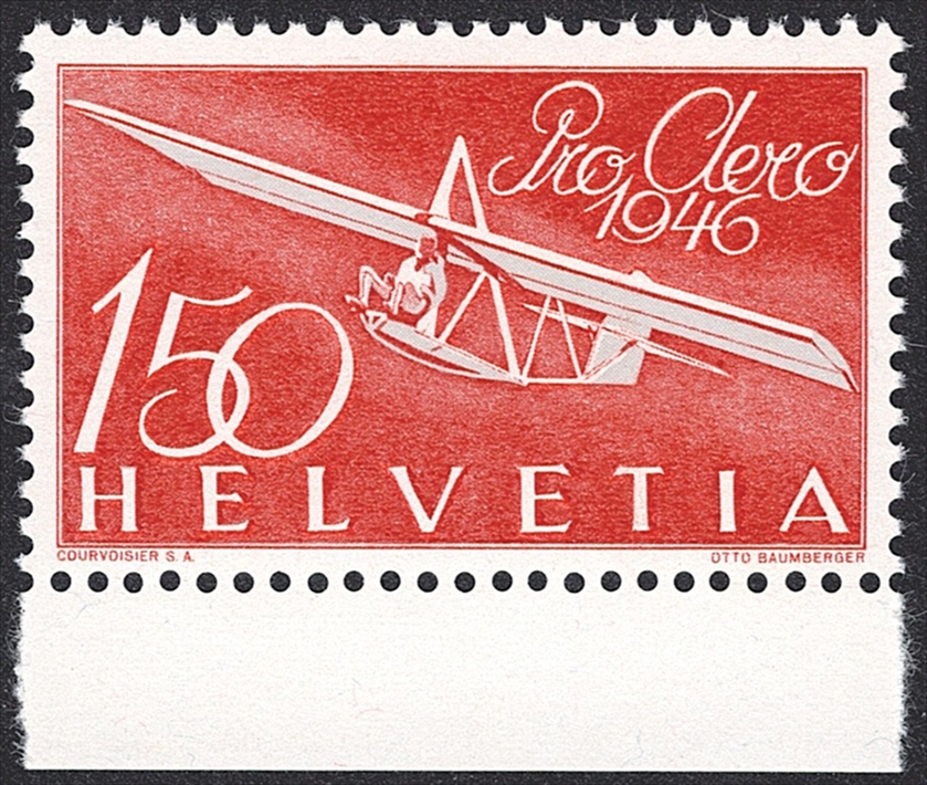 Schweiz, Flugpost, Nr.41, Pro Aero, unten Bogenrand