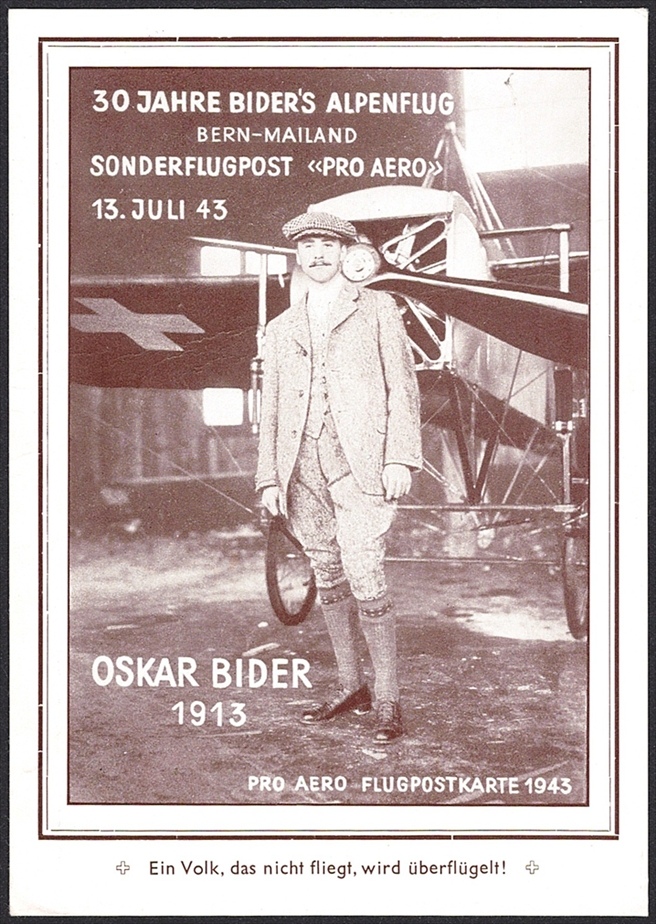 Schweiz, Sonderflüge, Pro Aero, Zürich-Bern, Bider vor Aeroplan, 43.1c – Bild 2