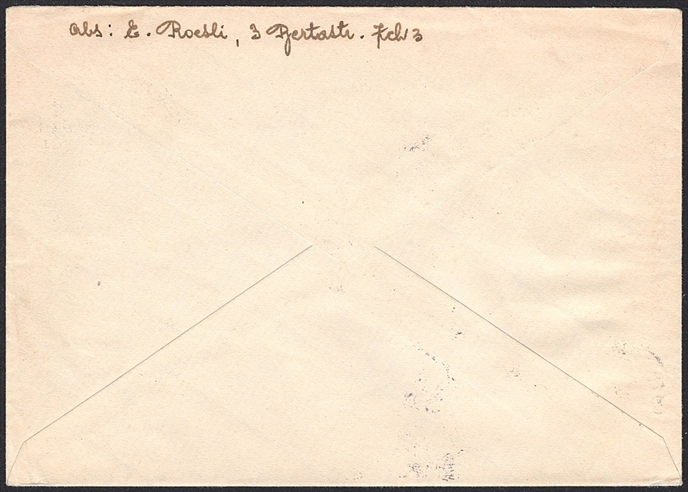 Schweiz, Sonderflüge, Pro Aero, Zürich-Sion, R-Brief, Linth-Eschergasse, 37.3 – Bild 2