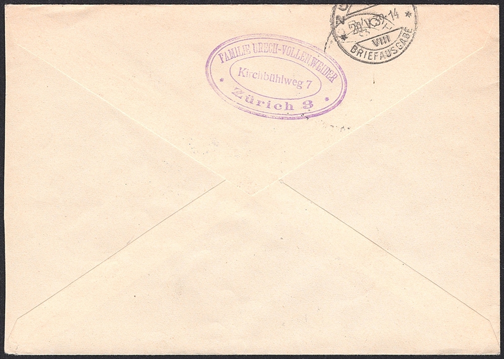Schweiz, Sonderflüge, Swissair-Europaflug Nord, bis Oslo, SF 39.4g, R-Brief – Bild 2