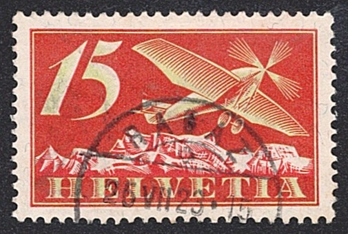 Schweiz,Flugpost, Nr.3, Flugzeug, RAGAZ