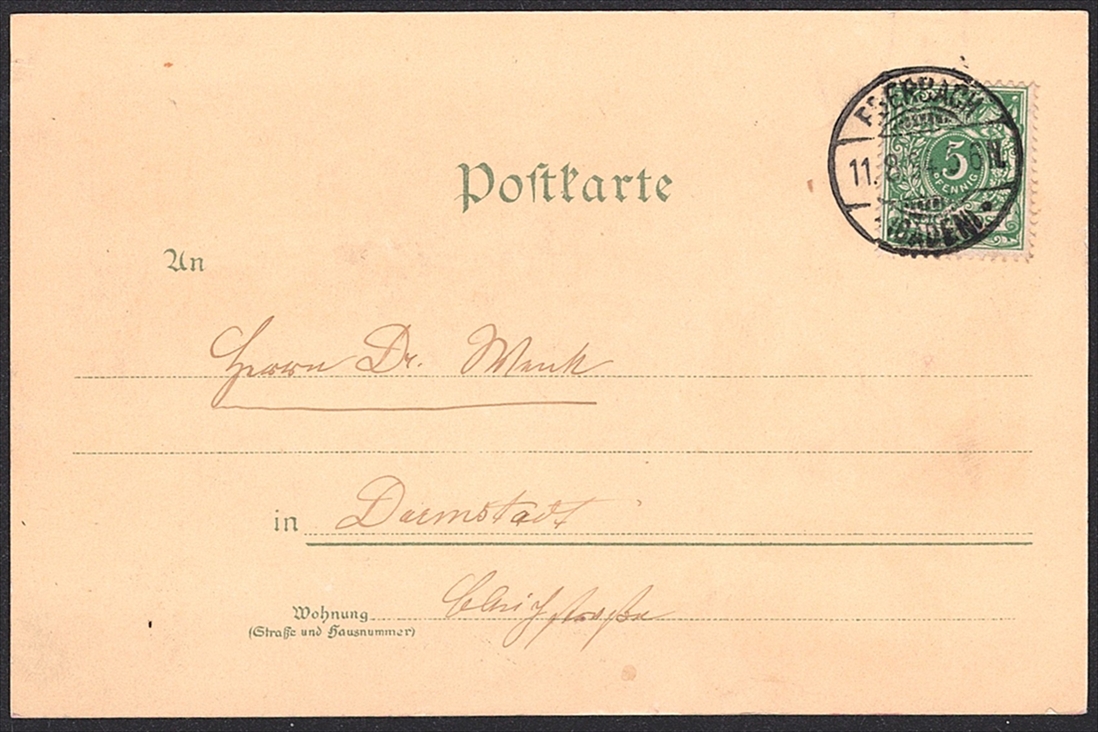 Lithographien Deutschland, Gruss aus EBERBACH, 5 Bilder, 1894 – Bild 2