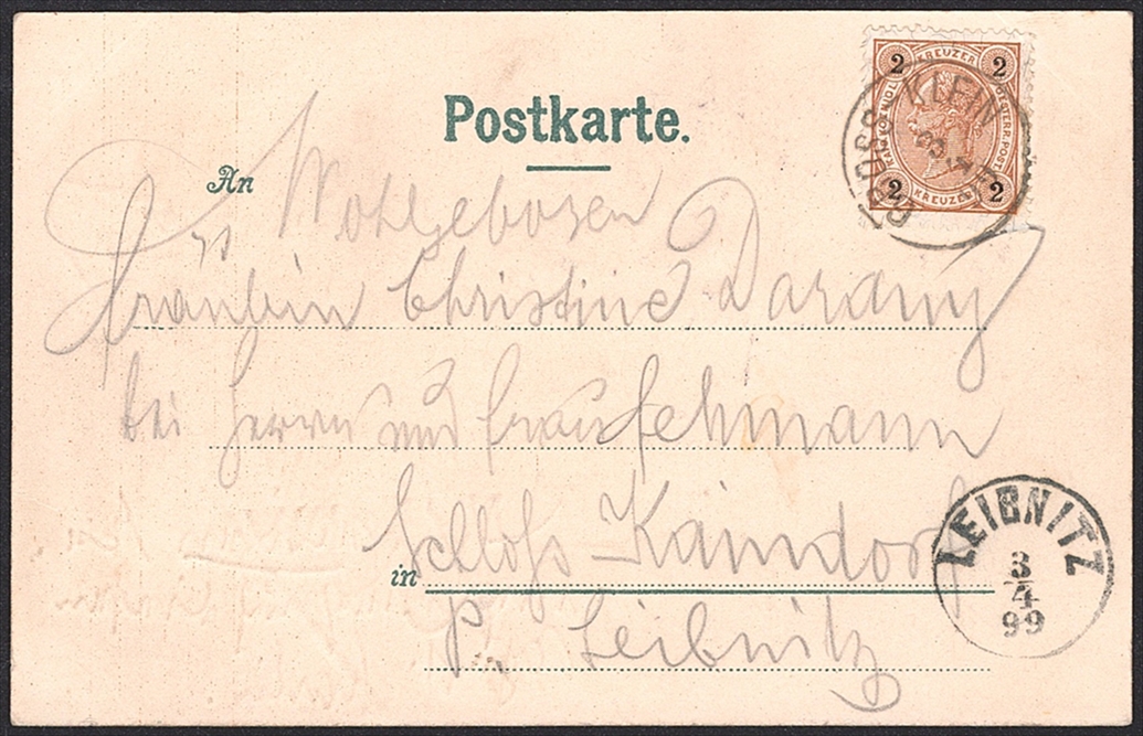 Lithographien, Österreich, Gruss aus GROSS-KLEIN, 4 Bilder, 1899 – Bild 2