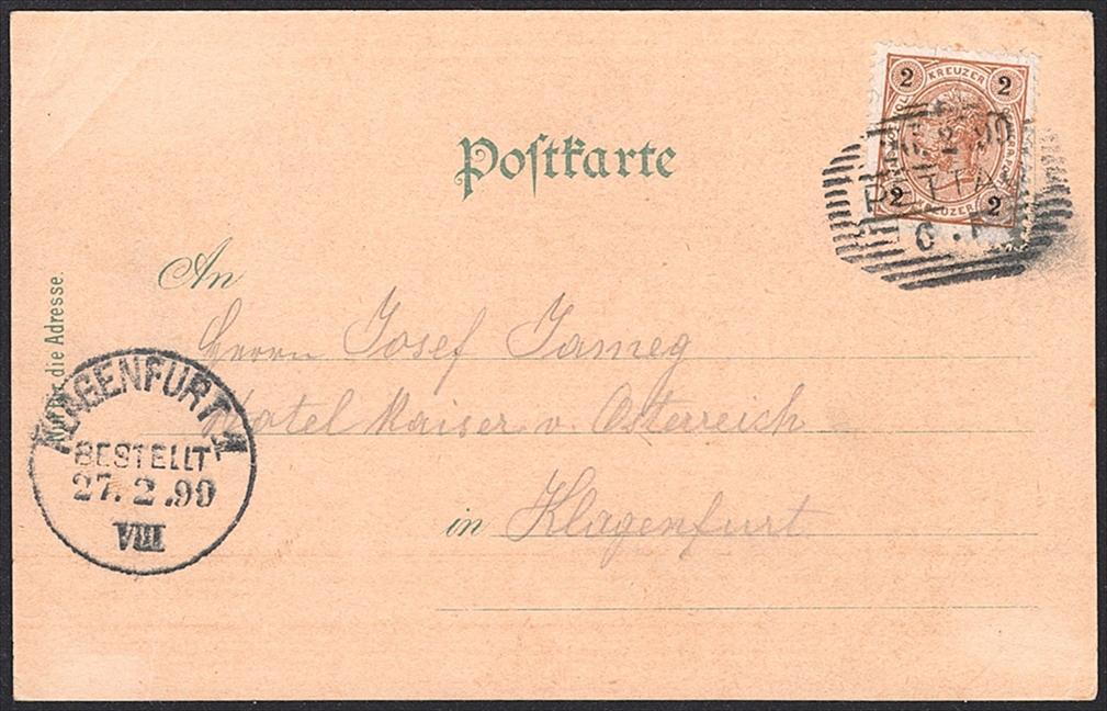 Lithographien, Österreich, Gruss aus PETTAU, 3 Bilder, 1899 – Bild 2