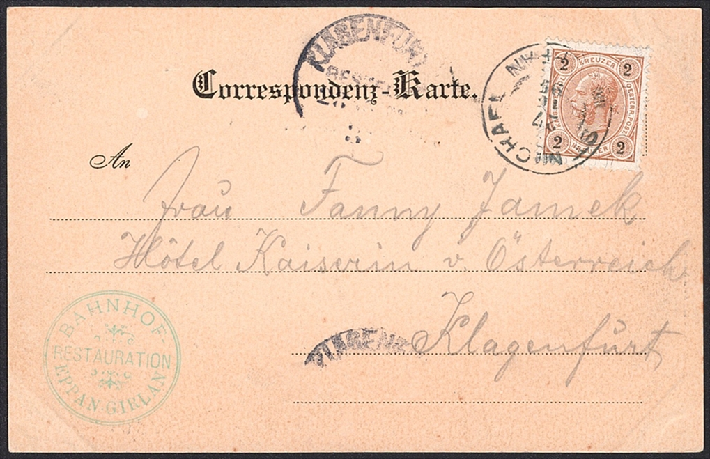 Lithographien, Österreich, Gruss aus ÜBERETSCH , 2 Bilder, 1895 – Bild 2