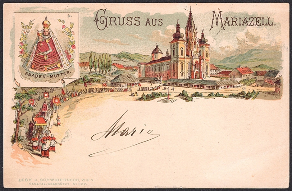 Lithographien, Österreich, MARIAZELL, 2 Bilder, 1893