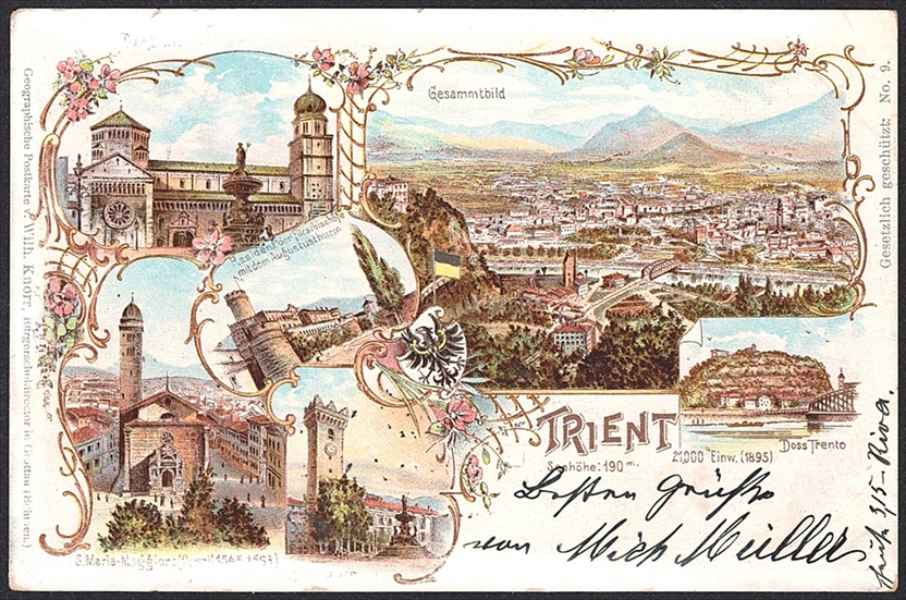 Lithographien, Österreich, TRIENT, 6 Bilder, 1898