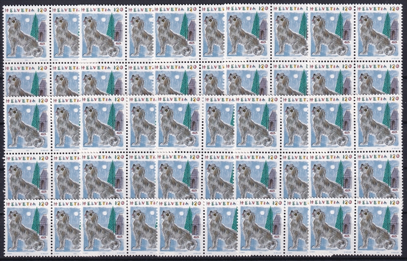 Schweiz 1993 SBK Nr. 794 - 50 x CHF 1.20 "Tiere I - Hund" postfrisch zum Frankieren