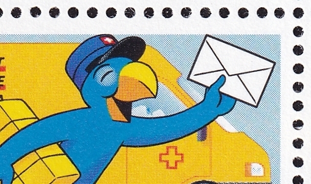 Schweiz 1997 Abarten SBK Nr. 913.Ab1 "Blauer Punkt unterhalb des Schnabels im Fenster" postfrisch ** – Bild 2
