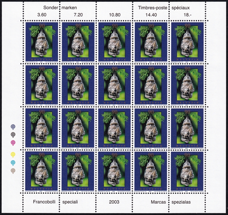 Schweiz 2003 SBK Nr. 1106 "Christbaumschmuck - Weihnachtsmann" 20er Bogen CHF 0.90er postfrisch zum Frankieren