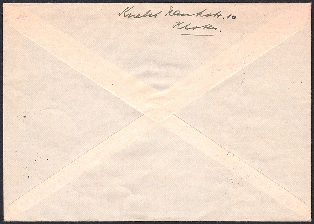 Schweiz, Flugpost, Sonderflüge, 1957, Zürich-Tokyo, R-Brief, SF 57.3a – Bild 2
