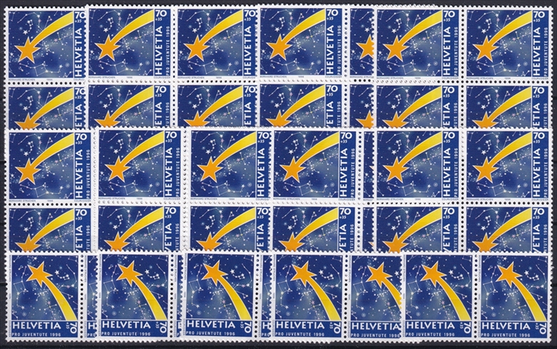 Schweiz Pro Juventute 1996 SBK Nr. J340 - 50 x CHF 0.70 "Tiere - Weihnachtsmotiv" postfrisch zum Frankieren
