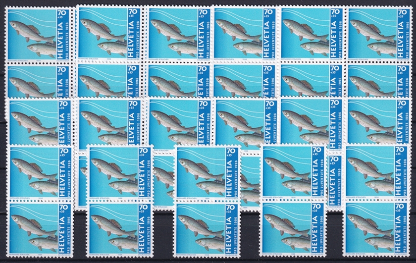 Schweiz Pro Juventute 1996 SBK Nr. J341 - 50 x CHF 0.70 "Tiere - Äschen" postfrisch zum Frankieren