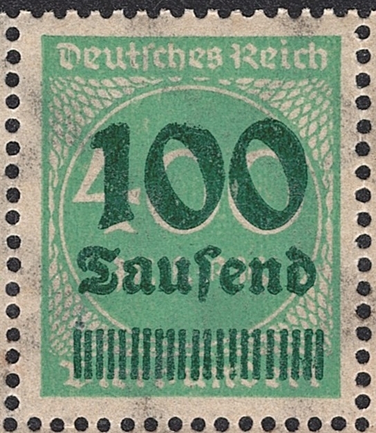 Deutsches Reich 1923 Mi. Nr. 290 im 6er Block postfrisch ** mit Bogenrand links und Plattenfehler – Bild 2