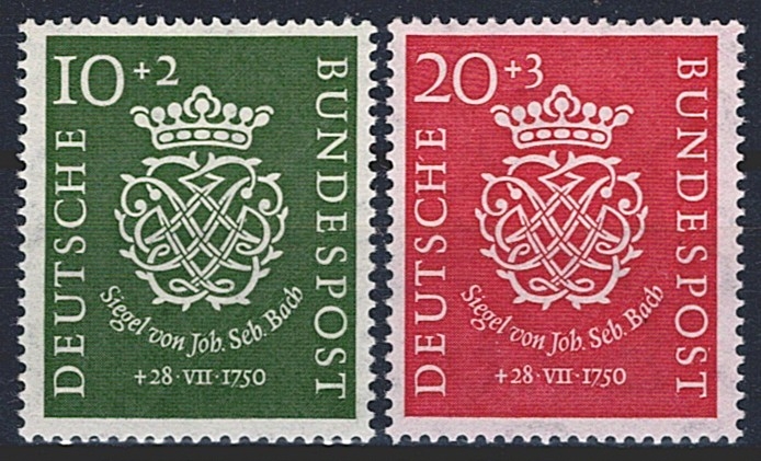 Deutschland, BRD, 1950, J.S.Bach, Nr.121-122, komplette Serie