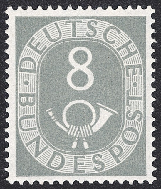 Deutschland, BRD, 1951, Freimarken, Nr.127, 8Pfg.dunkelgrünlichgrau