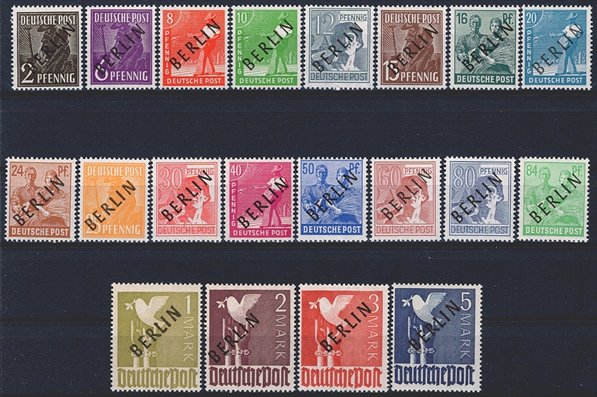 Deutschland, Berlin, Nr.1-20, Freimarken, komplette Serie, signiert Schlegel