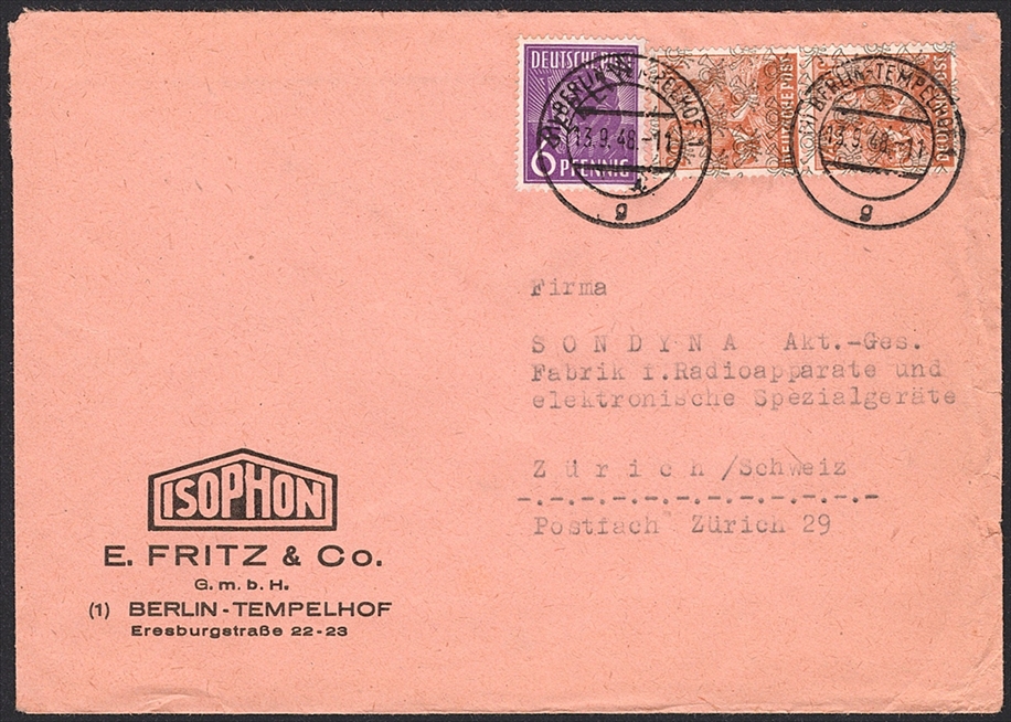 Deutschland, Berlin, Nr.2/44ll, auf Brief in die Schweiz, BERLIN