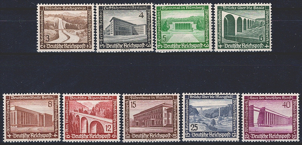 Deutschland, Deutsches Reich, 1936, Winterhilfswerk, Nr.634-642y, komplette Serie