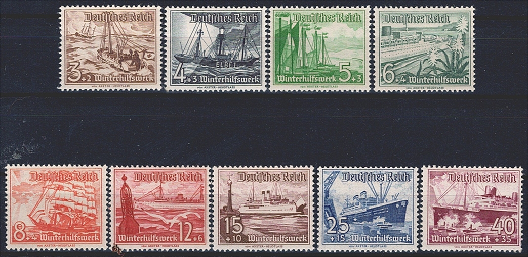 Deutschland, Deutsches Reich, 1937, Winterhilfswerk, Nr.651-659, komplette Serie