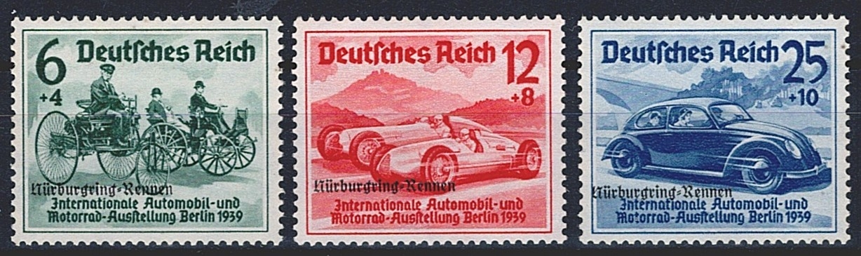 Deutschland, Deutsches Reich, 1939, Nürnburgring-Rennen, Nr.695-697, komplette Serie
