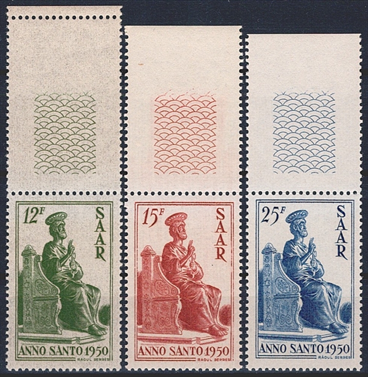 Deutschland, Saarland, 1950, Heiliges Jahr, Nr.293-295, komplette Serie