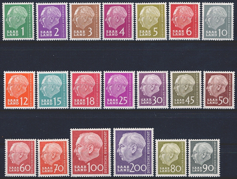 Deutschland, Saarland, 1957, Freimarken, Nr.380-399, komplette Serie